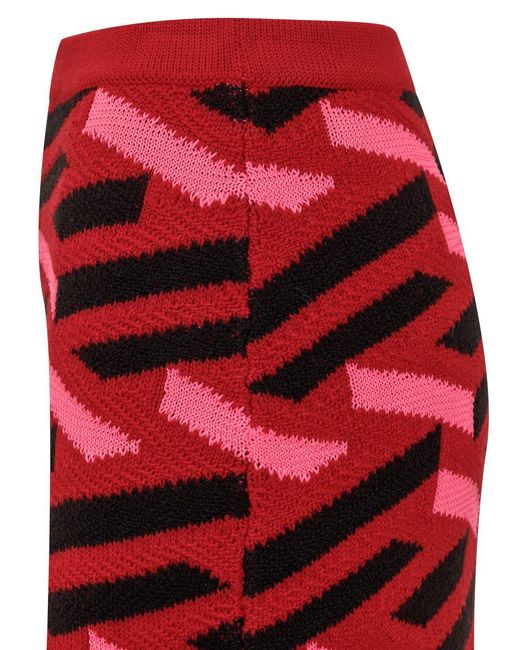 Versace Red Knitted Skirt