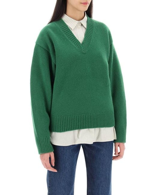 Totême  Green Wool And Cashmere Sweater