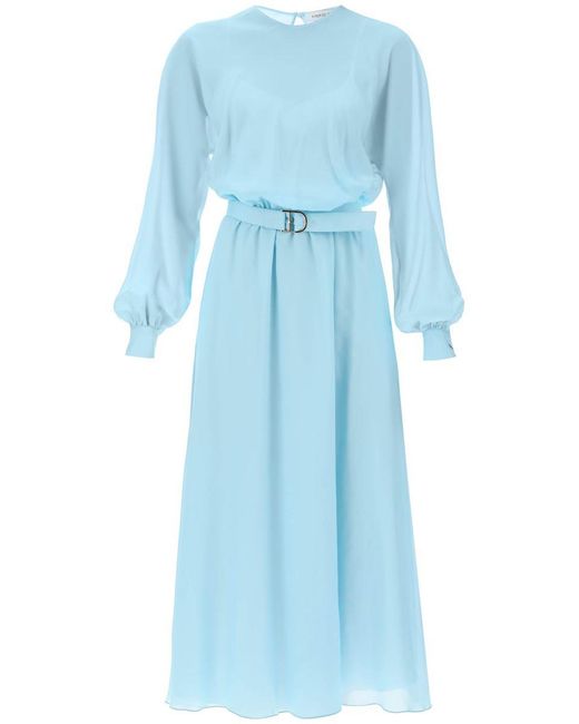 Raquel Diniz Blue 'marta' Silk Chiffon Dress