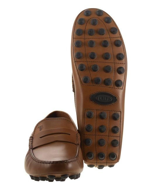 Tod's Brown Gommino Bubble Leather for men