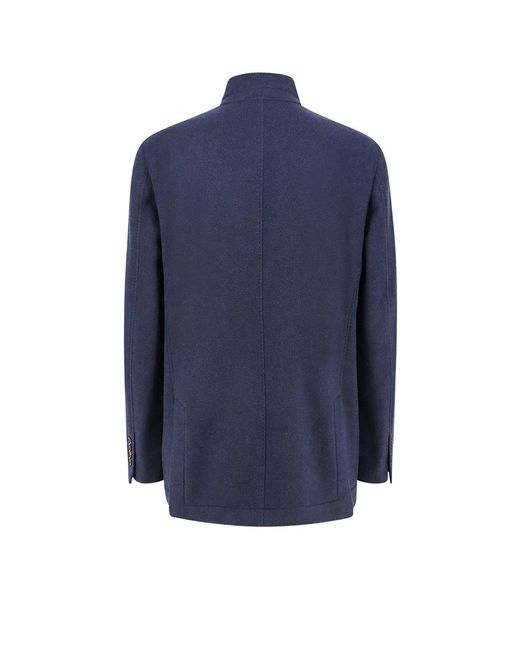 Brunello Cucinelli Coat in Blue for Men | Lyst