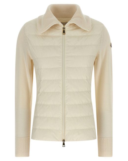 Moncler Natural Two-Material Cardigan