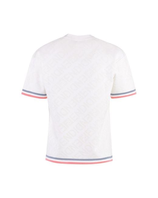 Fendi White Jacquard Knit T-shirt