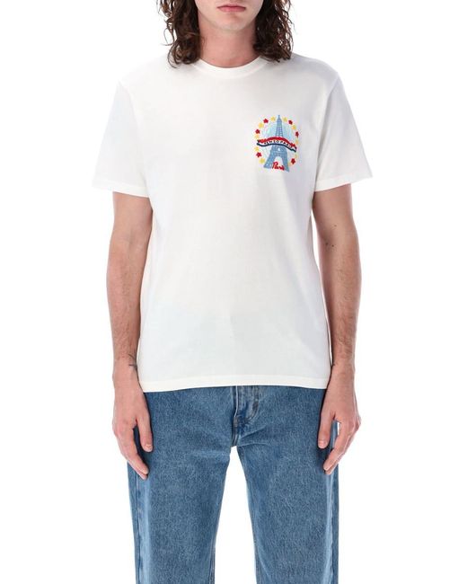 KENZO White Drawn Varsity Slim T-Shirt for men