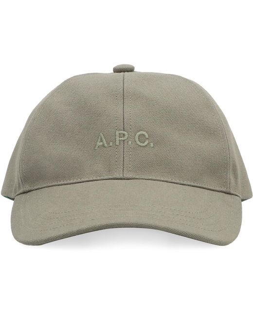 A.P.C. Gray Charlie Embroidered Baseball Cap for men