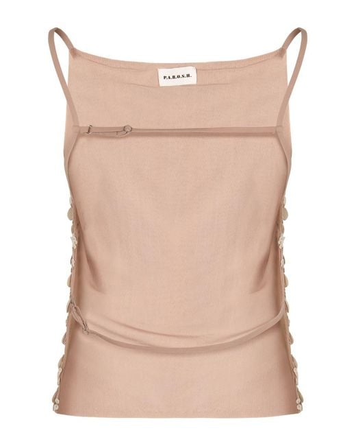 P.A.R.O.S.H. Natural Sequin Top