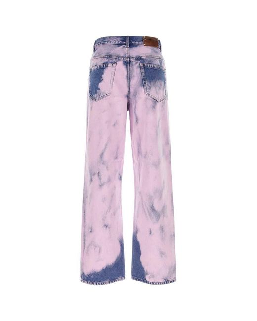 Dries Van Noten Pink Two-Tone Denim Jeans for men