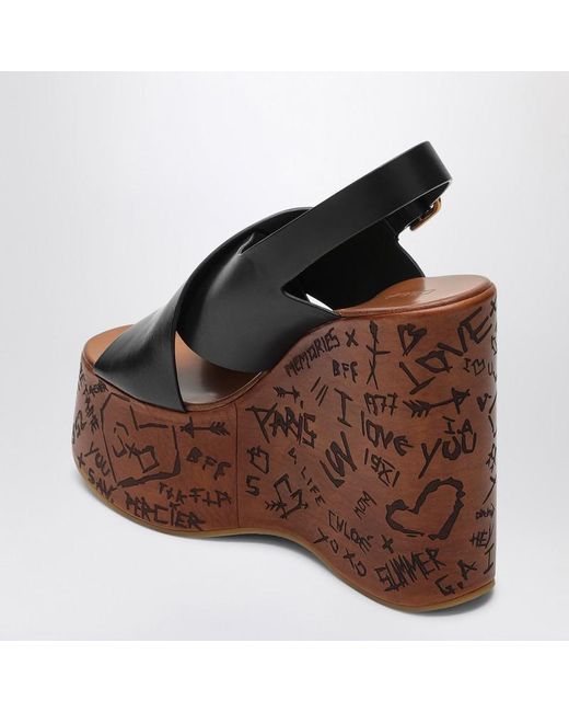 Chloé Black Chloã Maxime Wedge Sandal