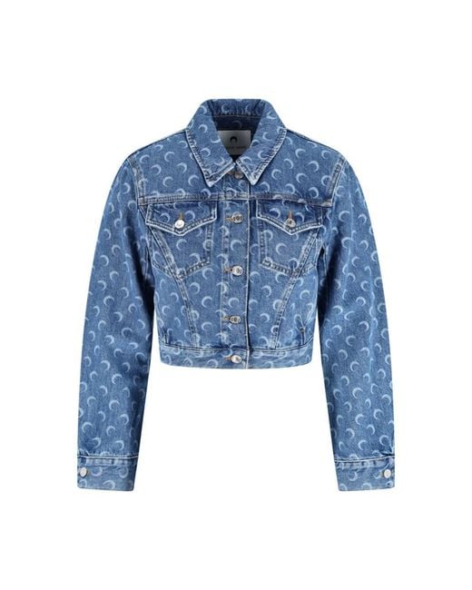 MARINE SERRE Blue Moon Crop Jacket