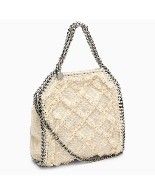 Stella McCartney Natural Stella Mc Cartney Falabella Mini White Bag With Cotton Embroidery