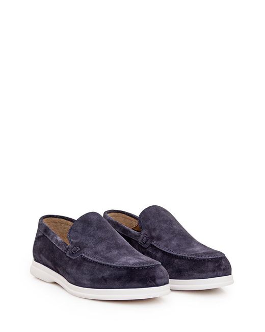 Doucal's Blue Leather Moccasin for men