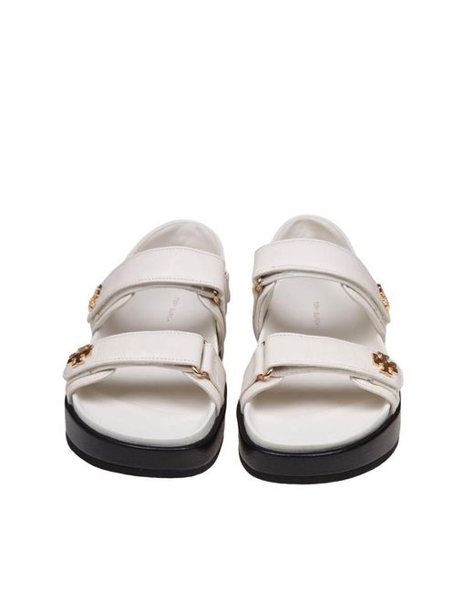 Tory Burch White Sporty Leather Sandal