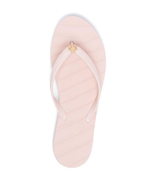 Tory Burch Pink Logo Slippers