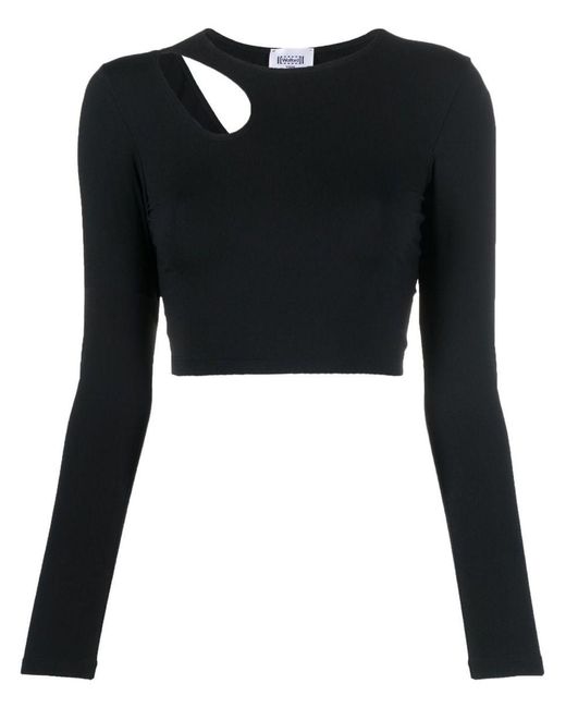 Wolford Black Warm Up Cut-out Top
