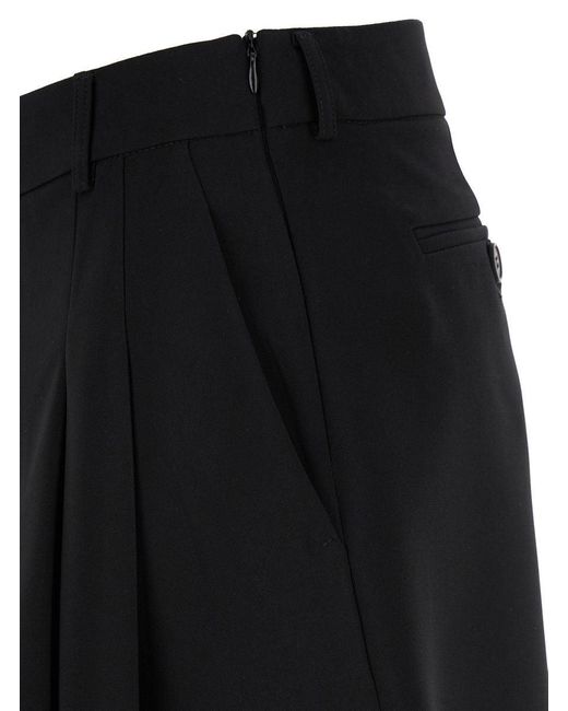 Plain Mini Pleated Skirt With Belt Loops in Black Lyst