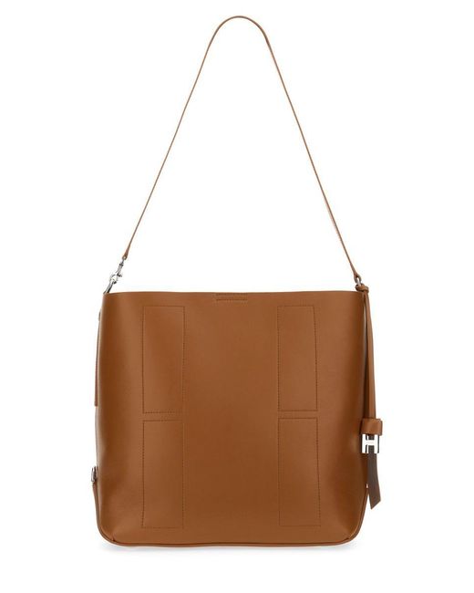 Hogan Brown Hocket Medium Leather Hobo Bag