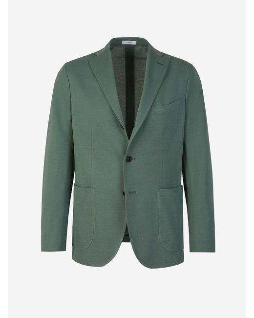 Boglioli Green Cotton Blazer for men