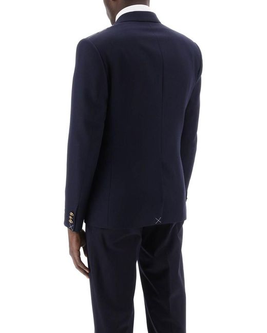 Versace Blue Tailored Jacket With Medusa Buttons for men