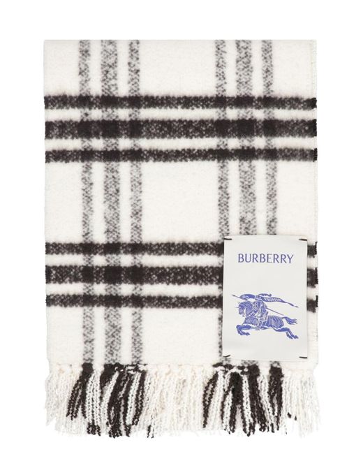 Burberry Gray Check Scarf for men
