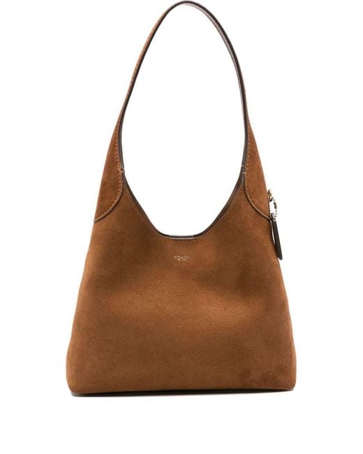 COACH Brown Brooklyn 28 Suede Leather Hobo Bag