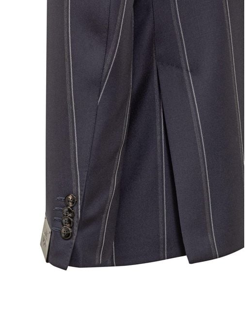 Gabriele Pasini Blue Pinstripe Suit For for men