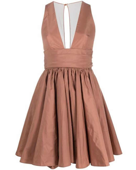 Pinko Brown V-neck Dress