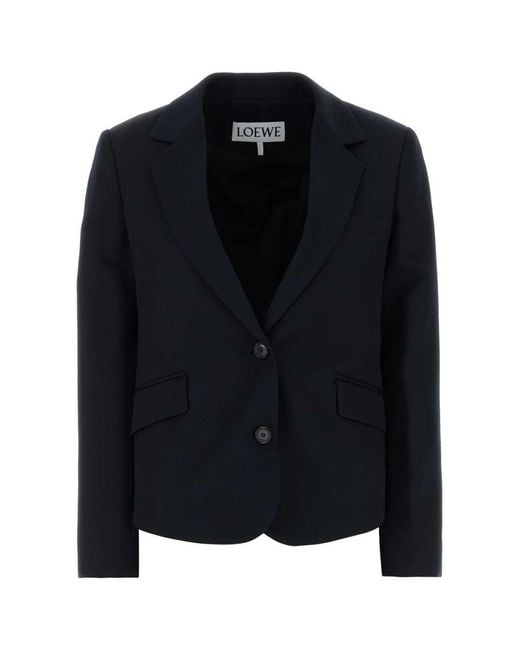 Loewe Black Navy Blue Wool Blazer