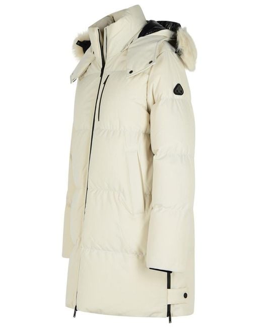 Moose Knuckles Natural 'Chelia 3Q' Ivory Polyamide Blend Down Jacket
