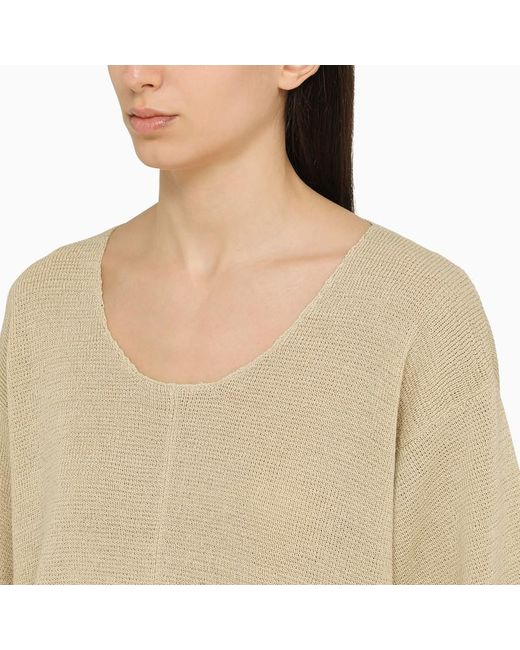 The Row Natural Linen Crew Neck Sweater