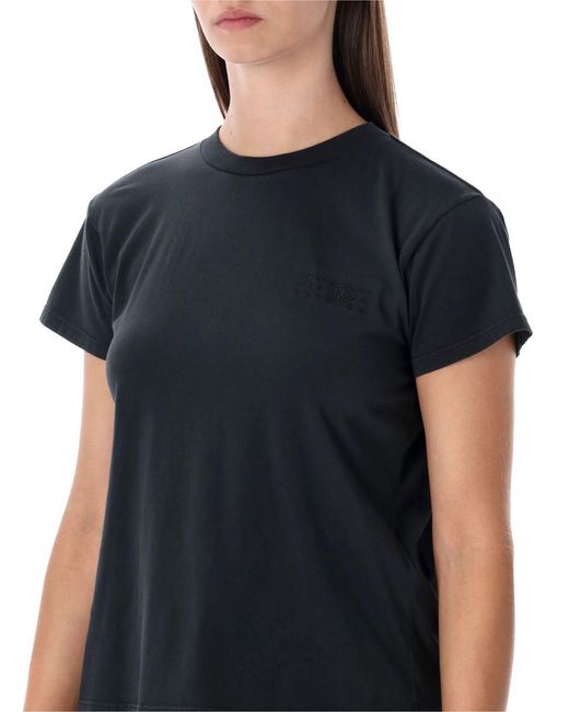 MM6 by Maison Martin Margiela Black Cotton Jersey T-Shirt