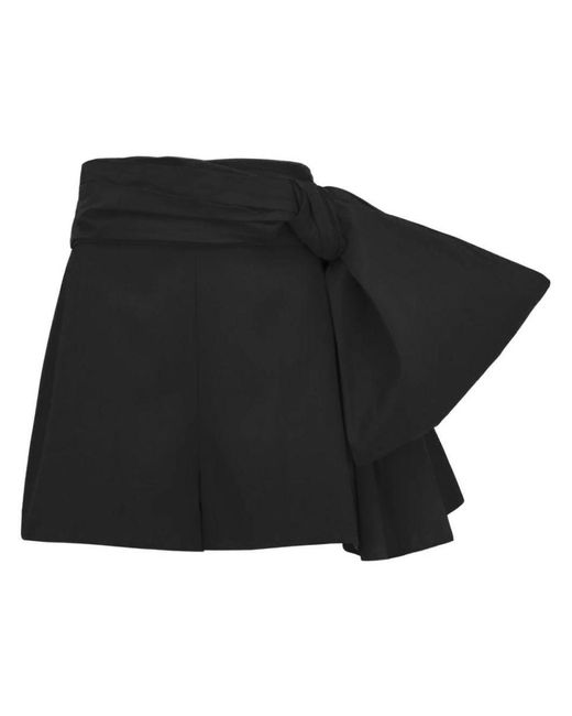 Alexander McQueen Black Shorts With Bow