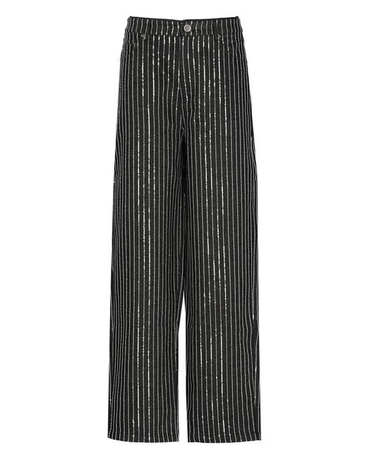 ROTATE BIRGER CHRISTENSEN Gray Twill Trousers With Paillettes