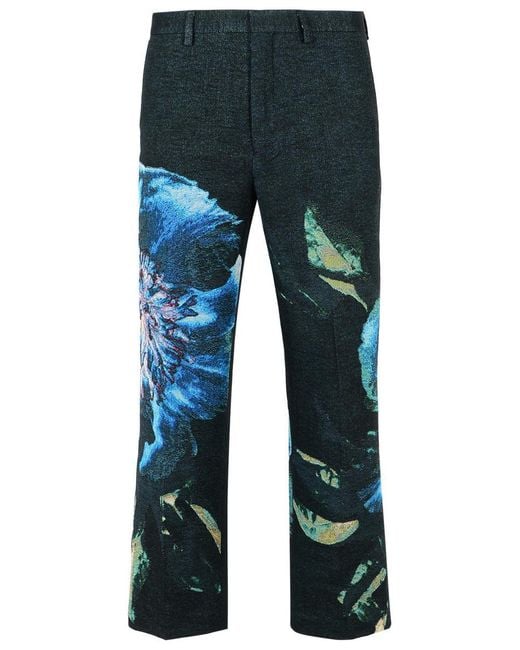 Dries Van Noten Blue 'Panvel' Cotton Blend Pants for men