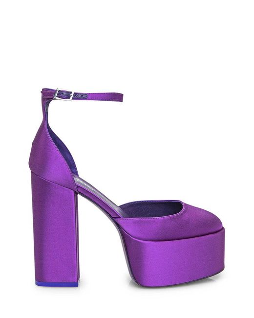 Paris Texas Purple Dalilah Satin Platform Sandals