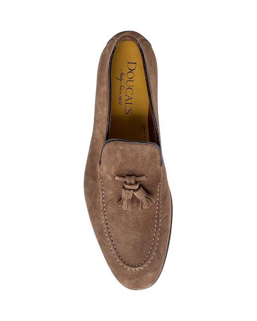 Doucal's Brown Leather Moccasin for men