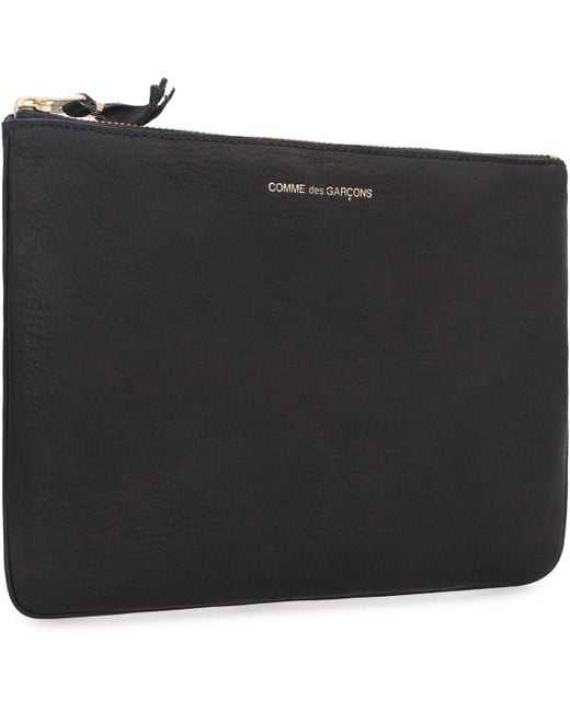 Comme des Garçons Black Leather Flat Pouch