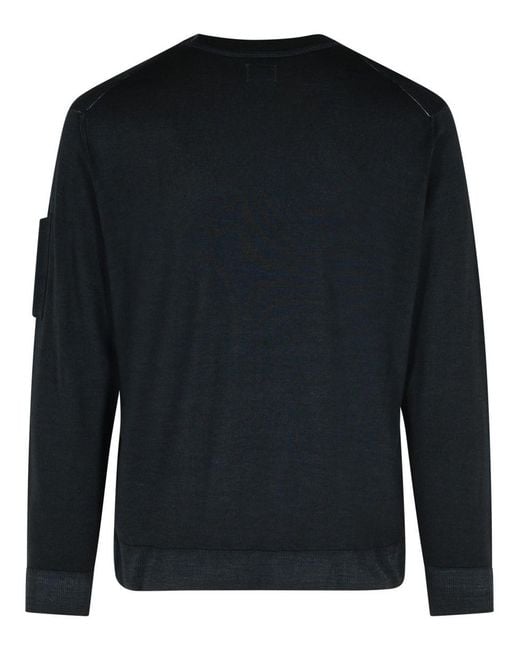 C P Company Black Wool Sweater for men