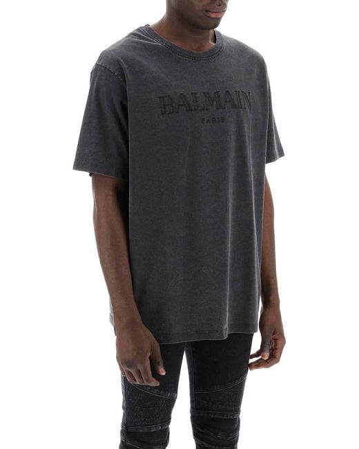 Balmain Black Vintage T-Shirt for men