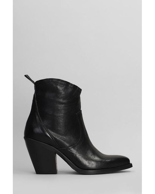METISSE Black Texan Ankle Boots