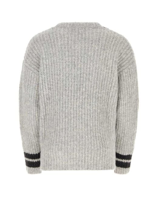 ERL Light Grey Knit Sweater in Grey | Lyst Canada