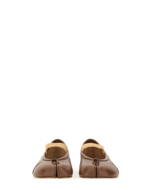 Maison Margiela Brown Tabi Ballerina Flats With Split Toe Design
