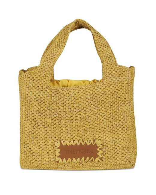 THEMOIRÈ Yellow Morea Small Raffia Bag