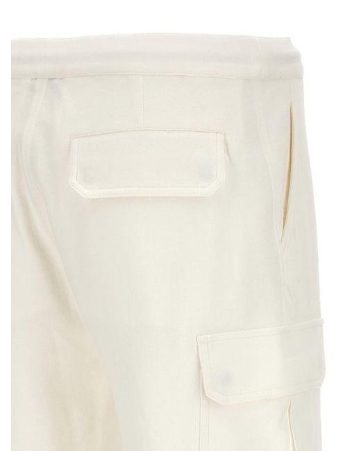 Brunello Cucinelli White Cargo Bermuda Shorts for men