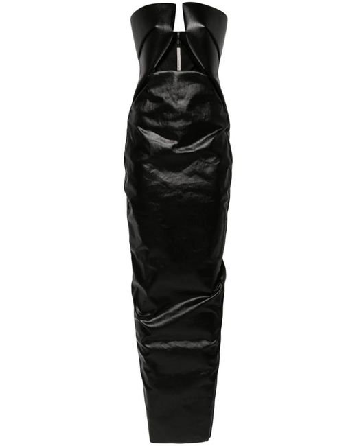 Rick Owens Black Strapless Cutout Maxi Dress