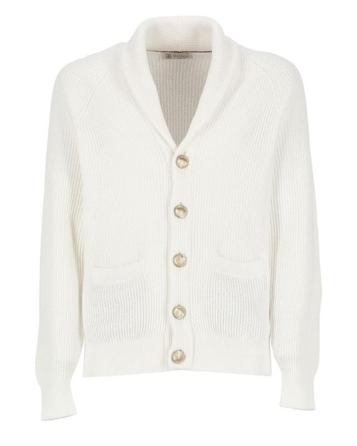 Brunello Cucinelli White Sweaters Ivory for men