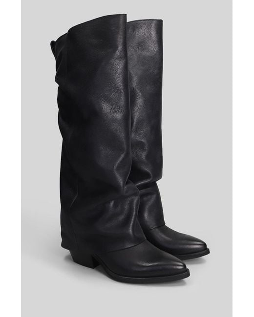 GISÉL MOIRÉ Black Hunter Texan Boots
