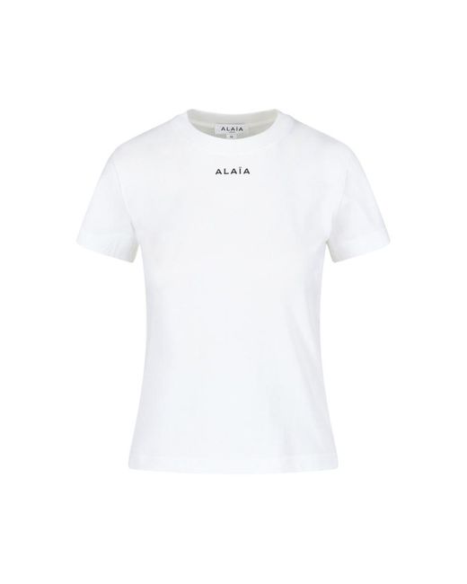 Alaïa White Slim Logo T-shirt