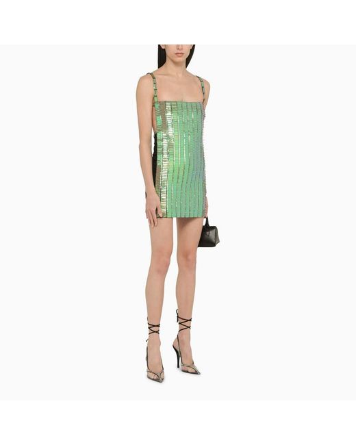 The Attico Iridescent Green Rue Mini Dress