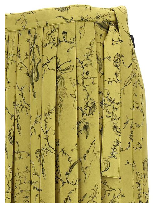 Fabiana Filippi Green Pleated Midi Skirt Skirts