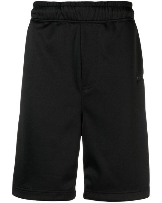 Lanvin Black Logo-embroidered Track Shorts for men